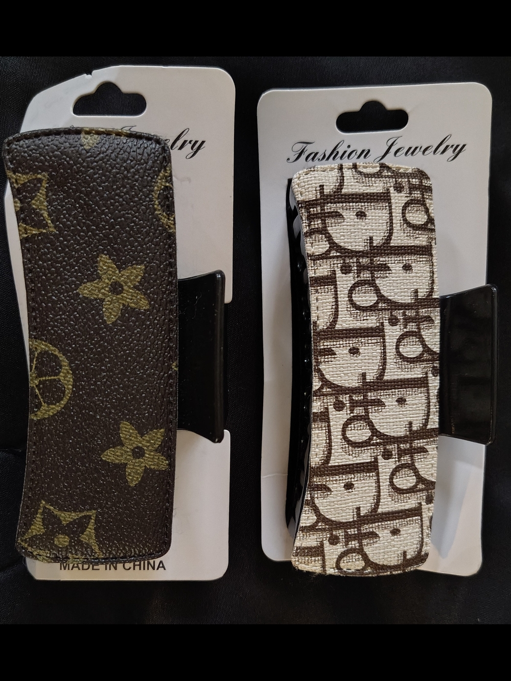 Fashion Hair Claw Clips - Brown Patterned Women’s Accessory
